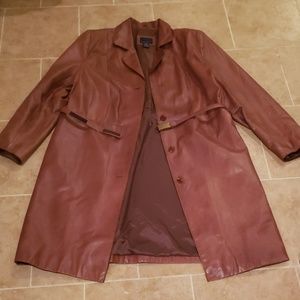 Vintage Long Leather Coat